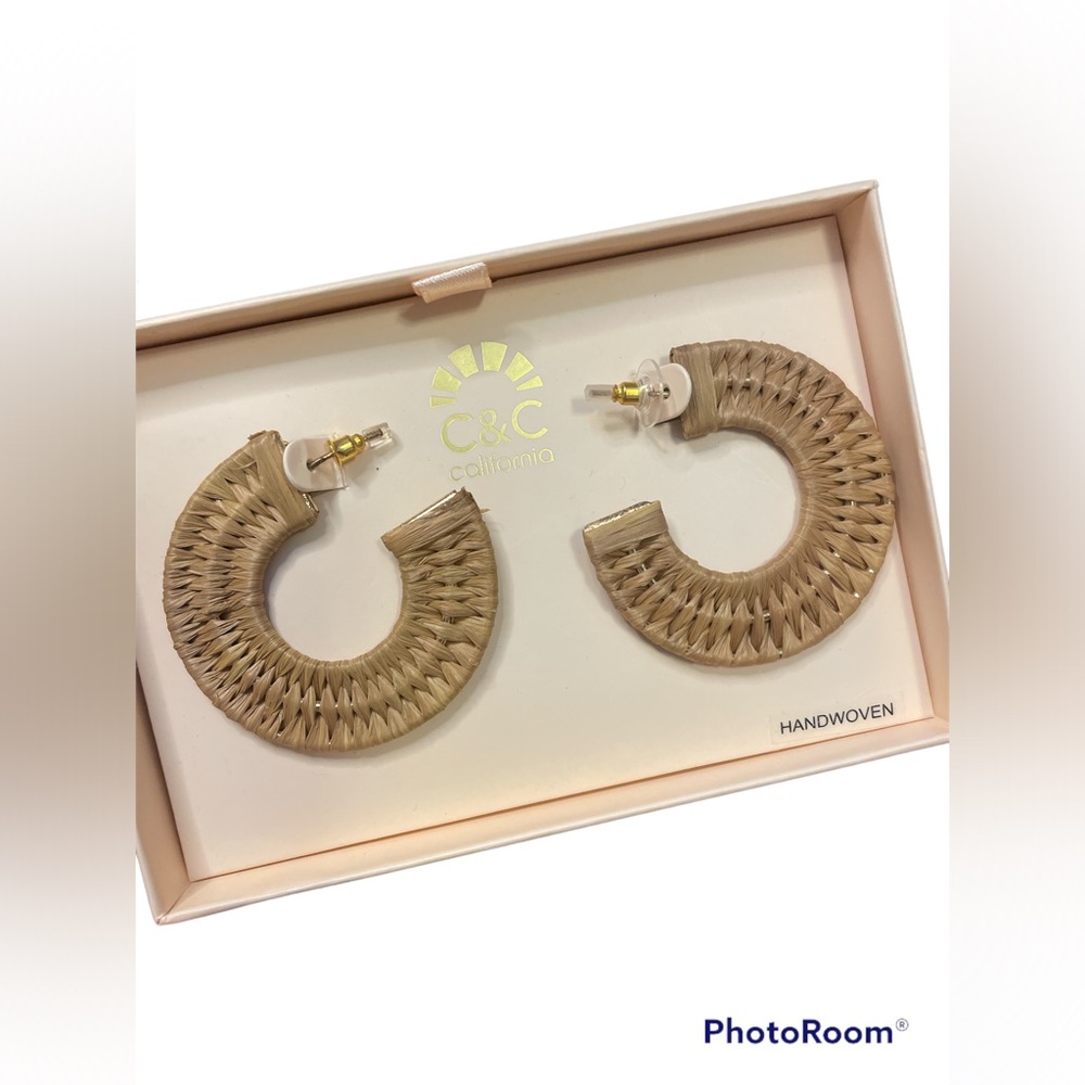 C&C California Hand Weaved Hoop Earrings Brand New #14